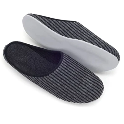 Abbildung von Pantoffelmann Leichte Pantoffel Herren Damen Filzpantoffeln Filz Hauschuh Gummisohle (1 Paar) für Laminat und Parkettfußböden