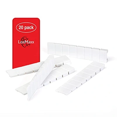 Abbildung von LouMaxx Möbelkeile 20er Set Unterlegkeile 8 x 20 100 mm in Weiß Keile Kunststoff mit integrierten Sollbruchstellen