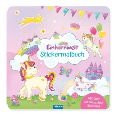Abbildung von Trötsch Malbuch Stickermalbuch Einhornwelt: Beschäftigungsbuch Ausmalbuch Stickerbuch