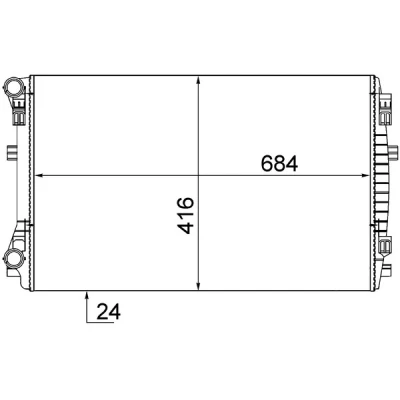 Abbildung von MAHLE ORIGINAL CR 2054 001S Kühler, Motorkühlung 650 416 24 Kühlrippen mechanisch gefügt VOLKSWAGEN: Passat B8 Variant, Golf 7 Schrägheck kfzteile,