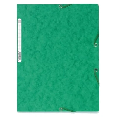 Abbildung von Exacompta 55503E Einschlagmappe. Aus extra starkem Colorspan Karton DIN A4 mit 2 Gummizügen, 3 Klappen und Rückenschild grün Sammelmappe Dokumentenmappe