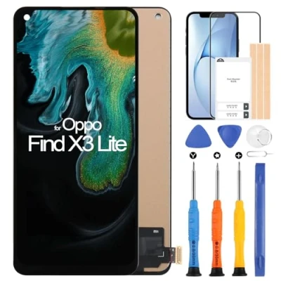 Abbildung von ARSSLY LCD Display für Oppo Find X3 Lite 5G / Reno5 CPH2145 6,43 Zoll Digitizer Touchscreen Assembly mit Werkzeugen (Schwarz)