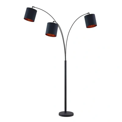 Abbildung von Lindby Stehleuchte Nanika, schwarz/gold, 202 cm, E27, 3 flg.