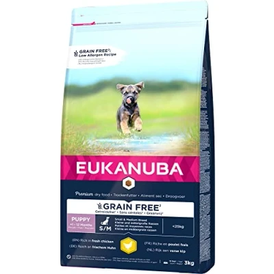 Abbildung von Eukanuba Pup Small Medium Grain Free Huhn Welpen Hundefutter 3 kg...