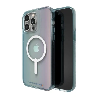 Abbildung von ZAGG Gear 4 Mailand Snap D30 Schutzhülle Kompatibel mit iPhone 14 Plus, Schlank, Stoßfest, Kabelloses Laden, (Aurora Ombre)