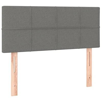 Abbildung von vidaXL Kopfteil, Bettkopfteil mit Holzbeinen, Höhenverstellbar Polsterkopfteil für Bett, Betthaupt Bettzubehör Schlafzimmer, Dunkelgrau 100x5x78/88cm Stoff