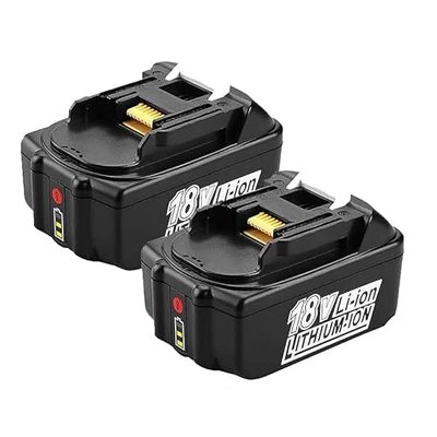 Abbildung von 18V 5.0Ah Ersatzakku BL1850B für Makita 18 Volt LXT mit Leistungsanzeige Power Tool Akku BL1860B BL1850 BL1840B BL1840 BL1830 BL1815B BL1815, 2 Stück