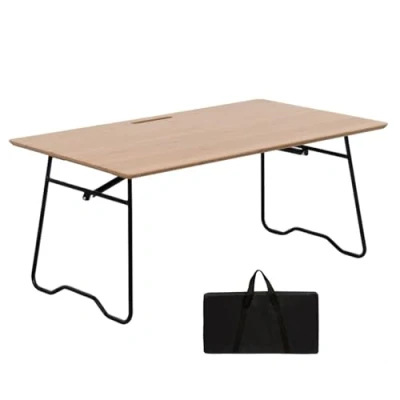 Abbildung von osoltus Campingtisch Blavand Bambustisch klappbar Tabletttisch mit Gasdruckfeder