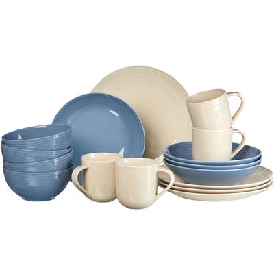 Abbildung von Ritzenhoff &amp; Breker Kombiservice &quot;Geschirr Set, Service Levi&quot;, (Set, 16 tlg.), Blau/Creme, Teile, für 4 Personen
