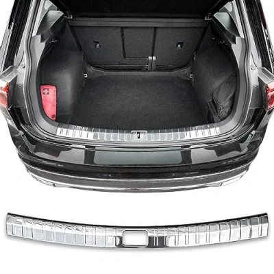 Abbildung von RECAMBO Ladekantenschutz für VW Tiguan II, BJ ab 2016&gt; Stoßstangenschutz, V2A rostfrei, Exklusive Optik, praktischer Schutz &amp; perfekte Passform