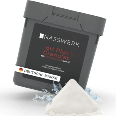 Abbildung von NASSWERK pH Plus Pool Granulat (5kg) Heber Schnelllöslich &amp; Hocheffektiv Organisches zur wert Korrektur Hocheffektiver pH+ für Whirlpool