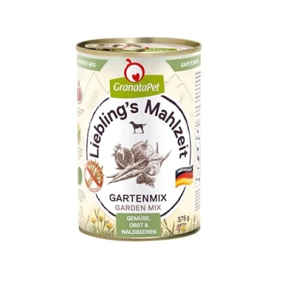 Abbildung von GranataPet Liebling&#039;s Mahlzeit Gartenmix PUR, Ergänzungsfuttermittel für Hunde, Hundefutter ohne Getreide, Ergänzung zum BARFen Fleisch, reich an natürlichen Vitaminen, 6 x 375 g