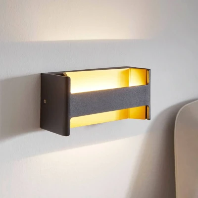 Abbildung von Eglo 98545 LED Wandleuchte FELONICHE schwarz, gold transparent L:22cm H:10cm T:7,5cm