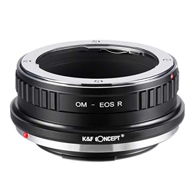Abbildung von K&amp;F Concept OM EOS R Bajonettadapter Objektiv Ring für Olympus Objektive auf Canon Mount Kamera RF RP