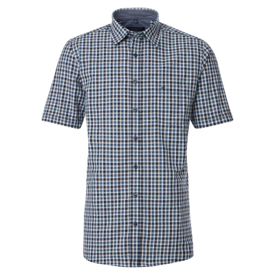 Abbildung von Casamoda Comfort FIT Freizeit Kurzarm Hemd, Herren, Größe: Large, Blau