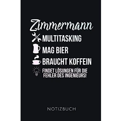 Abbildung von Zimmermann NOTIZBUCH: Lustiges Geschenk für einen Notizbuch, 110 karierte Seiten Format 6x9 Zoll, DIN A5 Soft Cover matt
