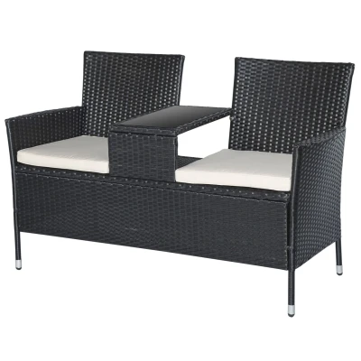 Abbildung von Outsunny Gartenbank Polyrattan