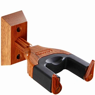Abbildung von Ukulelen Wandhalterung, automatische Verriegelung, Wandaufhänger, Hartholz Basis, Halter, für Ukulele/Violine/Banjo/Mandoline, Wandhakenständer