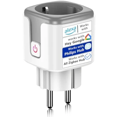 Abbildung von SURFOU Zigbee Steckdose, Smart Zeitschaltuhr Steckdose mit Strommessgerät in Home, Kompatibel Philips Hue, Alexa, Google Home und SmartThings, HUE Bridge Erforderlich, 3.0 Plug (1 Pack)