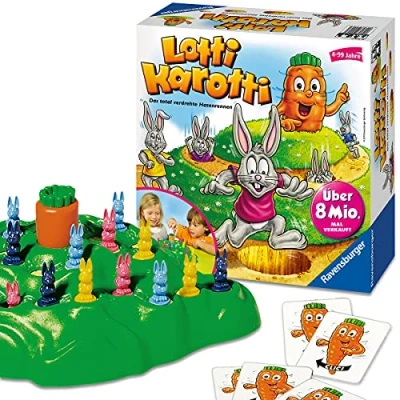 Abbildung von Ravensburger 21556 Lotti Karotti, Brettspiel für Kinder ab 4 Jahren, Familienspiel und Erwachsene, Klassiker 2 Spieler