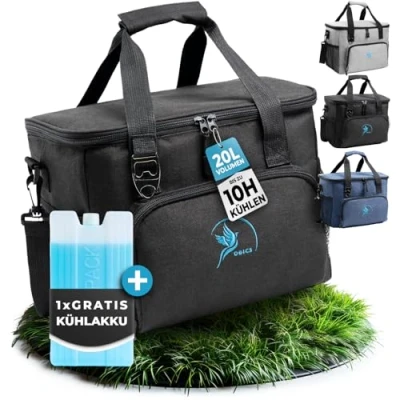 Abbildung von Obics Thermobehälter, (2 teilig), 20 Liter Kühltasche mit Kühlakku und integriertem Flaschenöffner