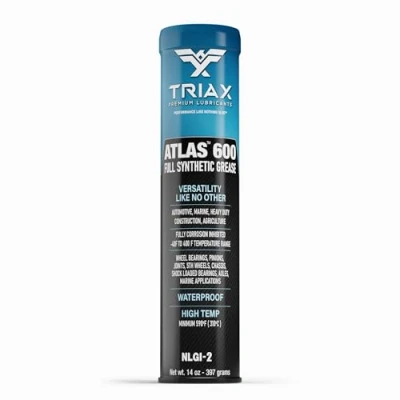 Abbildung von TRIAX Atlas 600 Blau Vollsynthetisches Fett, Hochtemperatur 40C bis + 232C, NLGI 2, Wälzlager/Radlager, Langzeit Wasserdicht/Marine, Höhe Haftung, Hochleistungs Fett (1 Kartusche)
