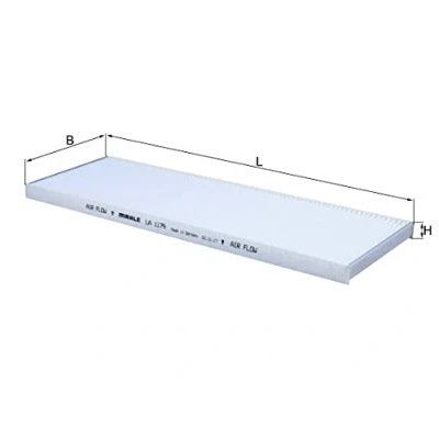 Abbildung von MAHLE ORIGINAL LA 1179 Innenraumfilter Partikelfilter 390,0mm 129mm 17,0mm