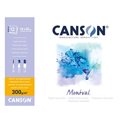 Abbildung von Canson Montval Block einseitiggeleimt, 18 x 25 cm, 12 Blatt, 300 g/m²