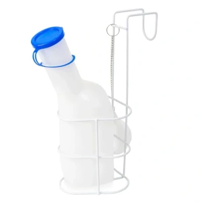 Abbildung von Urinflaschen für Frauen &amp; Männer mit Halterung, ARNOMED Urinflasche 1000ml, auslaufsichere PP Unisex, Urinal Deckel Befestigung fürs Bett, Mobile Toilette