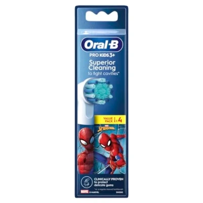 Abbildung von Oral B Aufsteckbürsten Pro Kids Spiderman, 4er Pack, Kinder ab 3 Jahre Extra Weiche Borsten