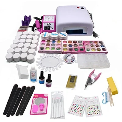 Abbildung von OBLLER Nagelstudio UV Gel Starterset Nagelfräser Lampe Farbgele Nailart Nagelset