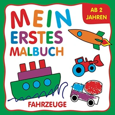 Abbildung von Mein Erstes Malbuch ab 2 Jahre: Ausmalen und Kritzeln für Kinder Kritzelmalbuch mit Fahrzeuge Jungen Mädchen
