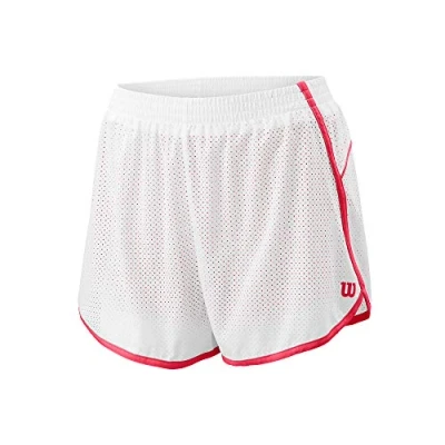 Abbildung von Wilson Damen Shorts, COMPETITION WOVEN 3.5 SHORT, Polyester/Spandex, Weiß/Rot (Cherrypop), Größe M, WRA775407MD