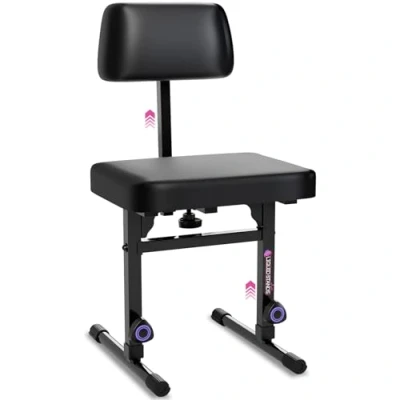 Abbildung von Liquid Stands Klavierbank Verstellbarer Hocker Musik Keyboard Bank mit Rückenlehne Sitz für Klavier Ständer Schwarz Gepolstert Kissen Musiker Klavierhocker Stuhl