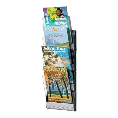 Abbildung von PAPERFLOW Integral Wandprospekthalter DIN A4 20 Fach silber, transparent