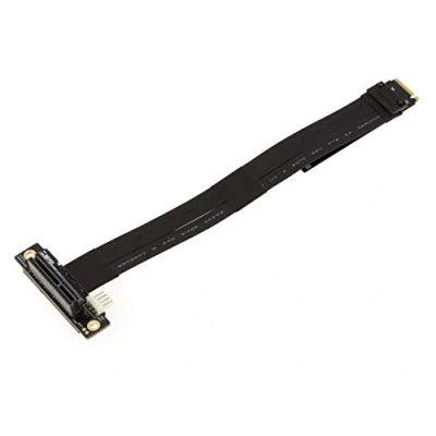 Abbildung von KALEA INFORMATIQUE Riser Erweiterung Adapter für M2 PCIe NVMe M Key Port auf x4 Buchse. Länge 20cm