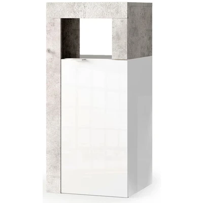 Abbildung von welltime Unterschrank &quot;Hamburg Höhe 78 cm, Breite 35 Badkommode mit 1 Tür,&quot;, Badezimmerschrank, dekorativer Rahmen, offenes Fach, Metallgriff