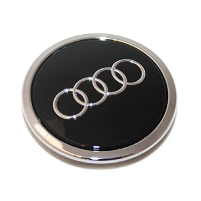 Abbildung von Radzierkappe Original Audi Nabenkappe Tuning Deckel für Alufelgen schwarz glänzend