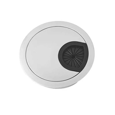 Abbildung von Gedotec Design Metall Kabeldurchlass Schreibtisch Kabeldurchführung Style rund Stahl Chrom Silber matt Kabelführung zum Eindrücken Kabeldose Bohr Ø 50 mm 1 Stück Kabelausgang Tisch &amp; Möbel