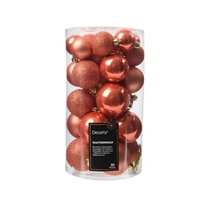 Abbildung von Decoris season decorations Weihnachtsbaumkugel, Weihnachtskugeln Kunststoff 4 6cm Mix 30er Set Kürbis