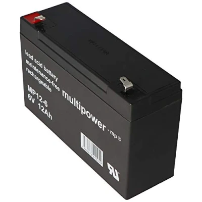 Abbildung von Multipower MP12 6 Blei Akku mit 6,3mm Faston Stecker 6V, 12Ah