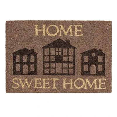 Abbildung von Carpido Fußmatte Kokos Home Sweet Türmatte 40x60 cm antibakterielle Eingangsmatte grau Kokosmatte mit Vinylrücken natürliches Material 100%