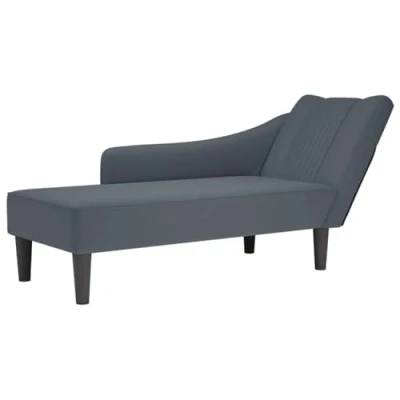 Abbildung von vidaXL Chaiselongue mit Rechter Armlehne Dunkelgrau Samt