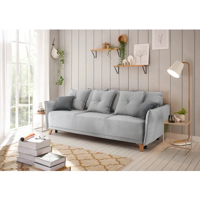 Abbildung von ED EXCITING DESIGN Schlafsofa &quot;Pamplona&quot;, mit Bettfunktion, Bettkasten, Rücken und Zierkissen, frei im Raum