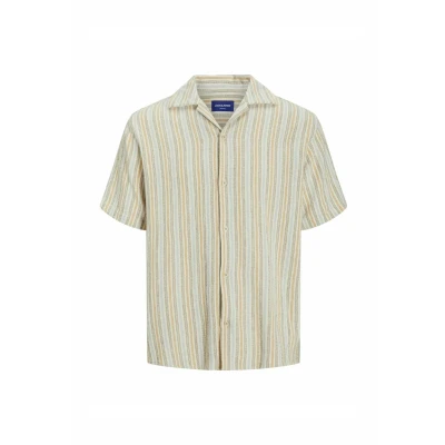 Abbildung von Jack &amp; Jones Rcoba Stripe Resort Hemd, Herren, Größe: XS, Golden apricot