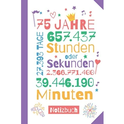 Abbildung von 75 Jahre Notizbuch: Geschenk zum 75.Geburtstag für Mann oder Frau Party Kleines Geburtstagsgeschenk Persönlich signieren und verschenken