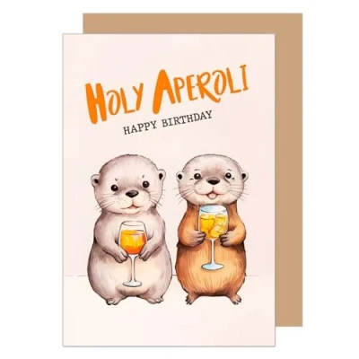 Abbildung von Edition Seidel Premium Geburtstagskarte mit Umschlag. Glückwunschkarte Grußkarte Karte Geburtstag Happy Birthday Mann Frau Holy Aperoli (G3714 SW025)