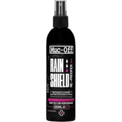 Abbildung von Muc Off Rain Shield Re Imprägnierer, 250 Milliliter Imprägnierer zum Aufsprühen für Outdoor und technische Bekleidung PFC freie Formel
