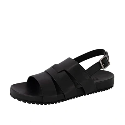 Abbildung von Gordon &amp; Bros. Herren Sandalen Darwyn, Männer Sandaletten,bequem,flach,Men&#039;s,Man,Sommerschuhe,Freizeitschuhe,offene,Schuhe,Black,43 EU / 9 UK