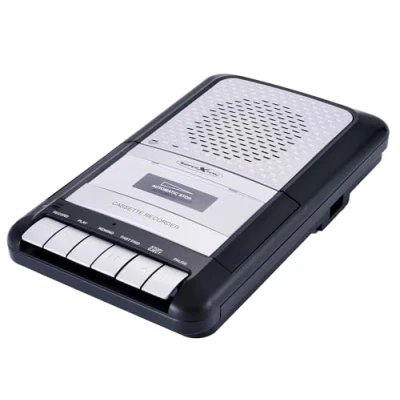 Abbildung von Reflexion Retro Kassettenrecorder tragbarer CD Player